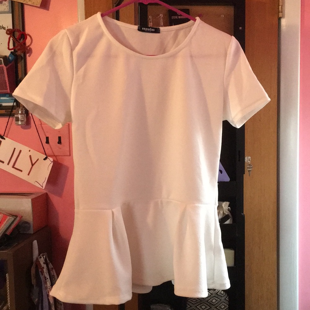 White Peplum Shirt